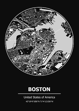 Boston City Map USA