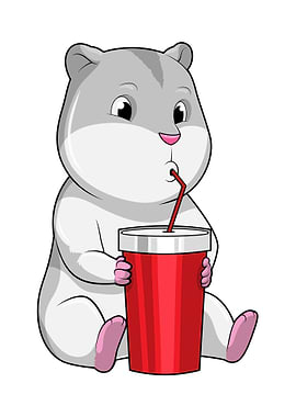 Hamster Mug Drinking straw