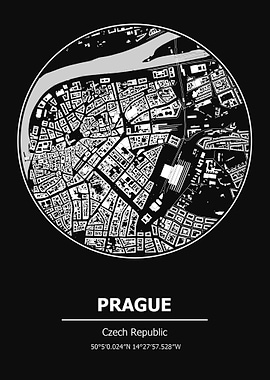 Prague Map Czech Republic