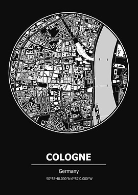 Cologne City Map Germany