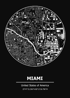 Miami City Map USA
