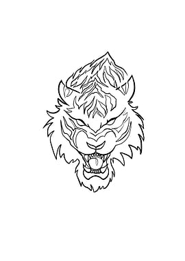 Tiger one line art