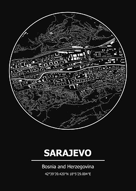 Sarajevo Map Bosnia