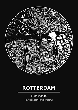 Rotterdam Map Netherlands