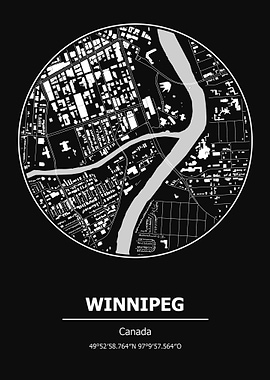 Winnipeg City Map Canada