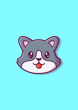 Cute Dog Face Cartoon