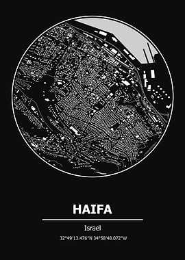 Haifa City Map Israel