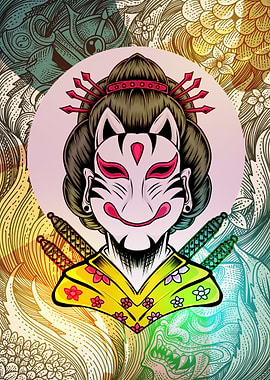 Geisha girl mask Japanese