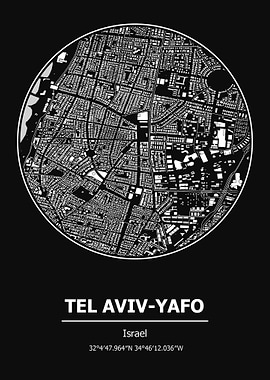 Tel Aviv City Map Israel