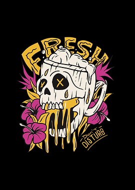 Skull Cartoon Beer Mug