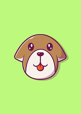 Cute Dog Face Cartoon