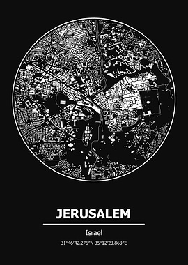 Jerusalem City Map Israel