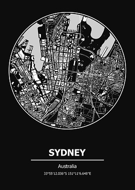 Sydney City Map Australia
