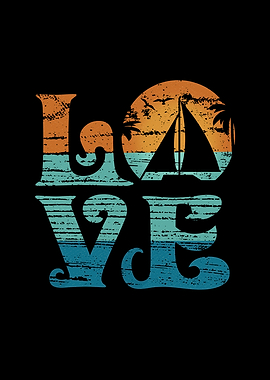 Retro Colors Sailing Boat