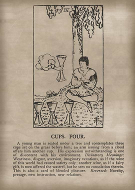Cups Four Tarot Card