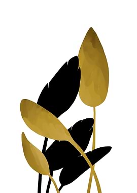 Floral Leaf Gold Minimalis