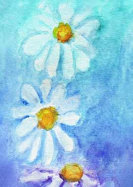Watercolor Daisies