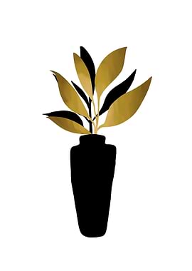 Floral Leaf Gold Minimalis