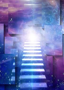 Steps up into cosmos