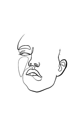 Woman Face One Line