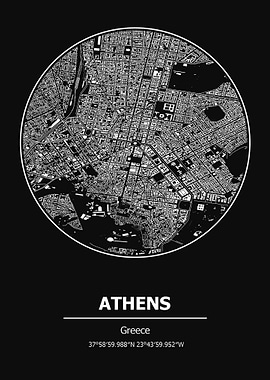 Athens City Map Greece