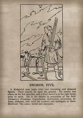 Swords Five Tarot Card
