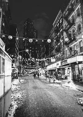 Chinatown Night NYC Winter