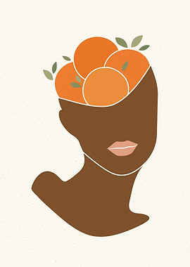 Woman with Orange fruit