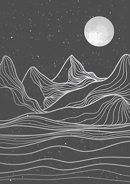 Landscape Mountain lineart