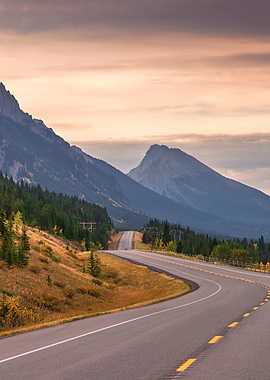 Road between mountains