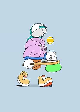 Invisible tennis boy