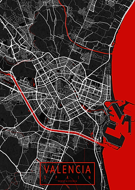 Valencia City Map Oriental