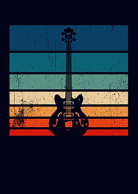 Retro Bass Guitar Vintage