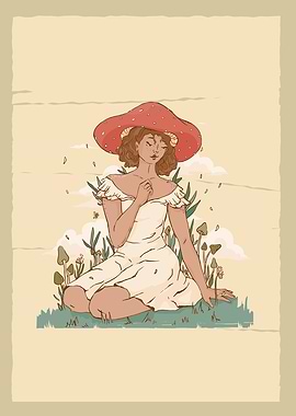 Mushroom Girl Cottagecore