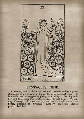 Pentacles Nine Tarot
