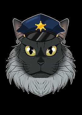 Police Maine Coon Cat