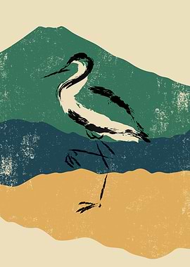 Japanese Nature Linocut