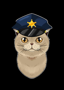 Police Scottish Fold Cat