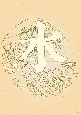 Great Wave Water Kanji