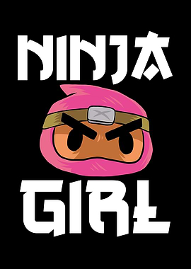 Cute pink ninja girl