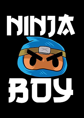 Cute blue ninja boy