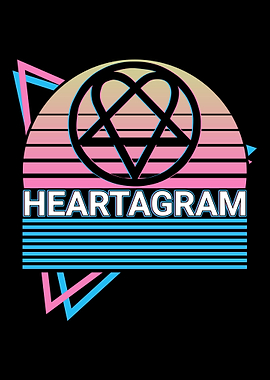 Heartagram Pentagram Retro