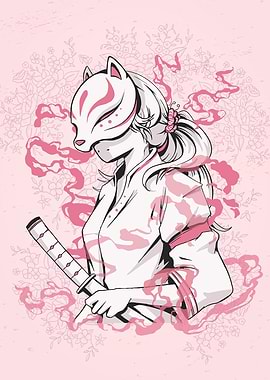 Japanese Kitsune Fox Girl