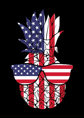 Pineapple American Flag US