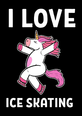 I Love Ice Skating Unicorn
