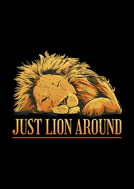 Lion wild animal sleeping