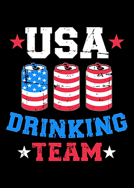 USA drinking team beer can