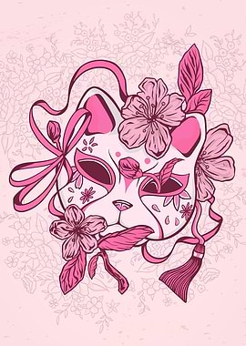 Japan Fox Demon Mask Yokai