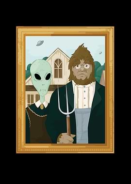 Alien big foot painting