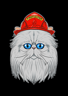 Firefighter Persian Cat
